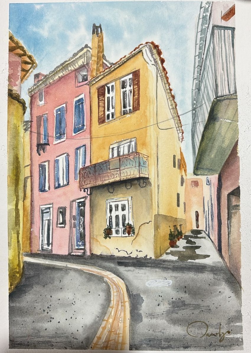 Resultado de alumna — paisaje en acuarela